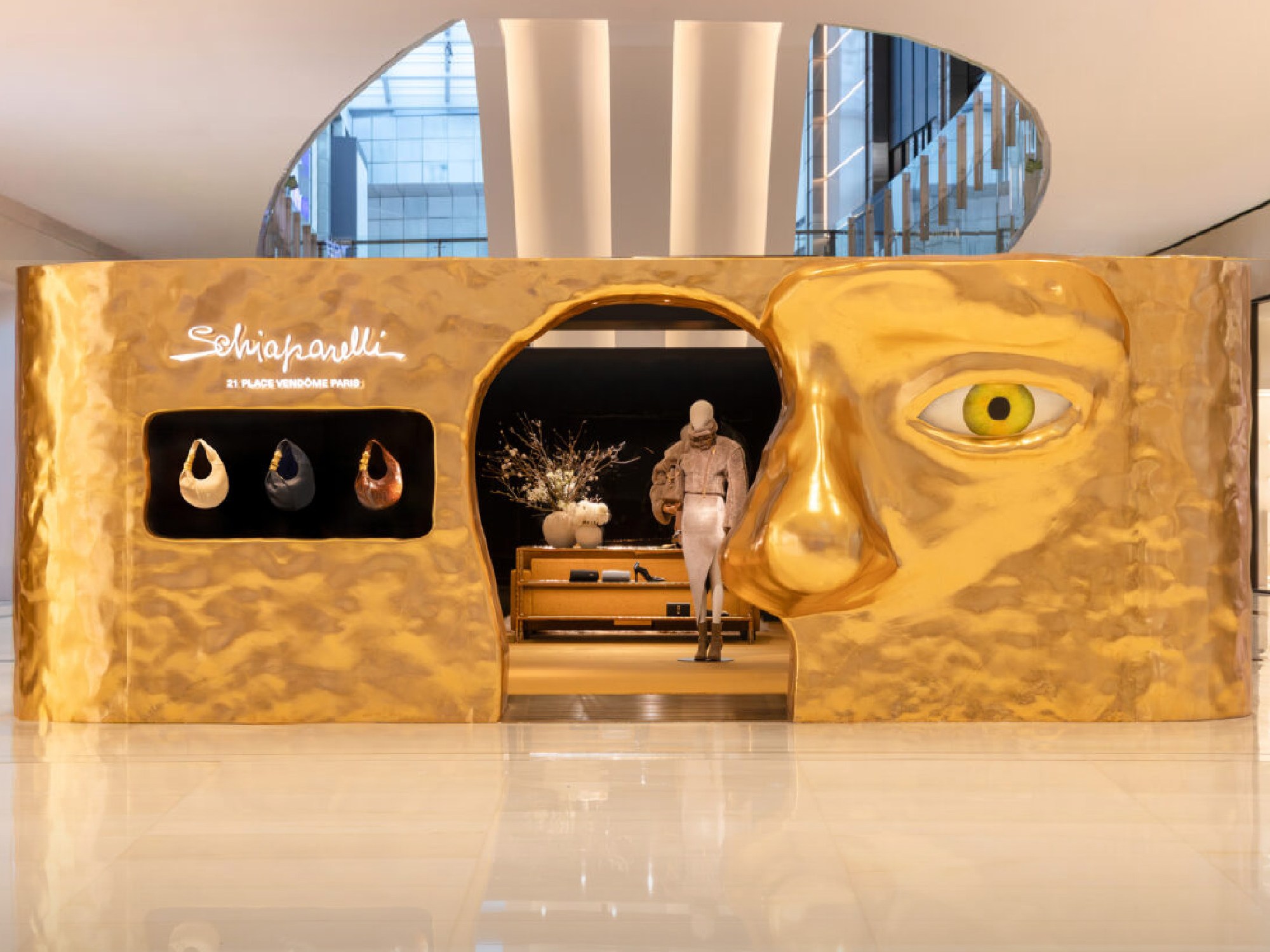 Schiaparelli gold store front inside the Dubai Mall in the UAE