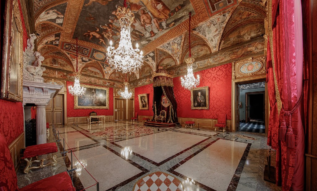 monaco royal palace rd and gold interior
