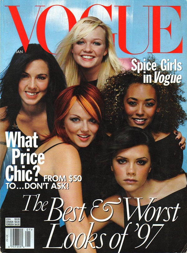 girl band spice girls on the cover of vogue usa magazine