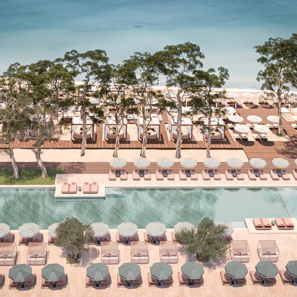 conrad corfu luxury hotel outdoor swimming pool area
