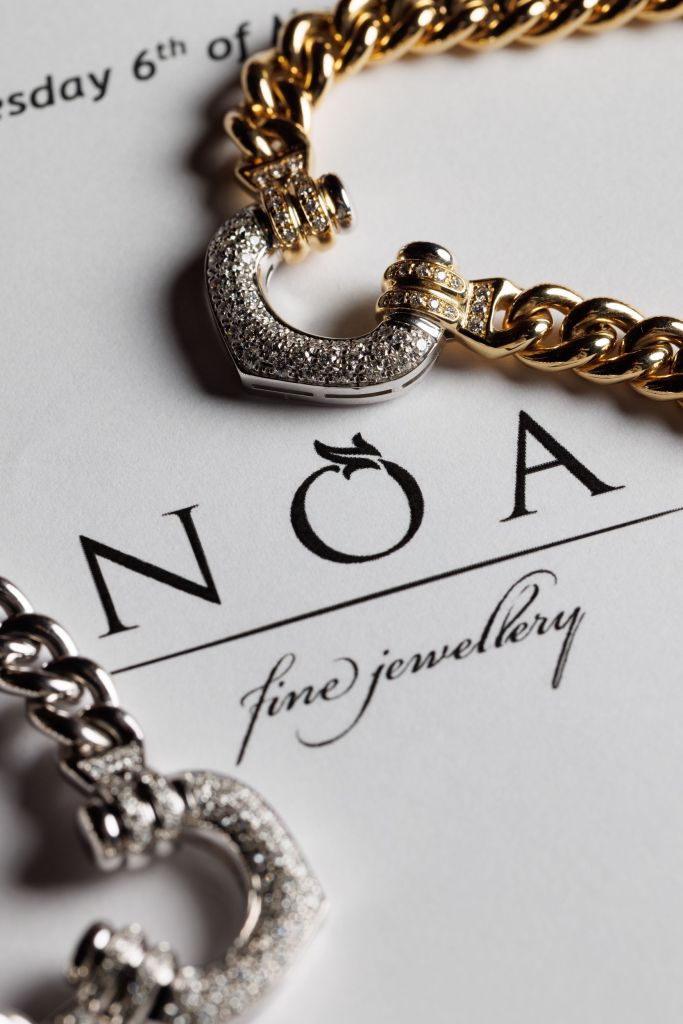 NOA fine jewellery collection gold chains with diamonds