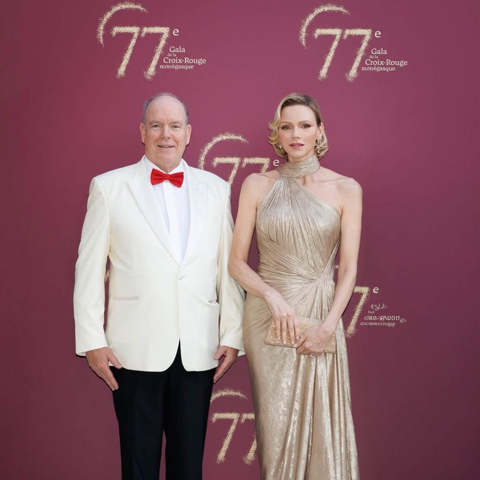 Prince Albert II with Princess Charlene looking regal at Monaco Red Cross Gala 2026