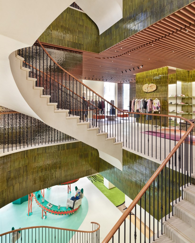 staircase inside the loewe ginza boutique